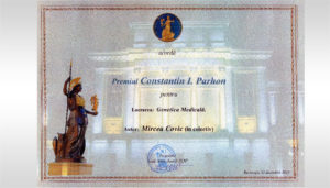 Tratatul de „Genetică medicală” a primit premiul „Premiul C.I. Parhon” al Academiei Române
